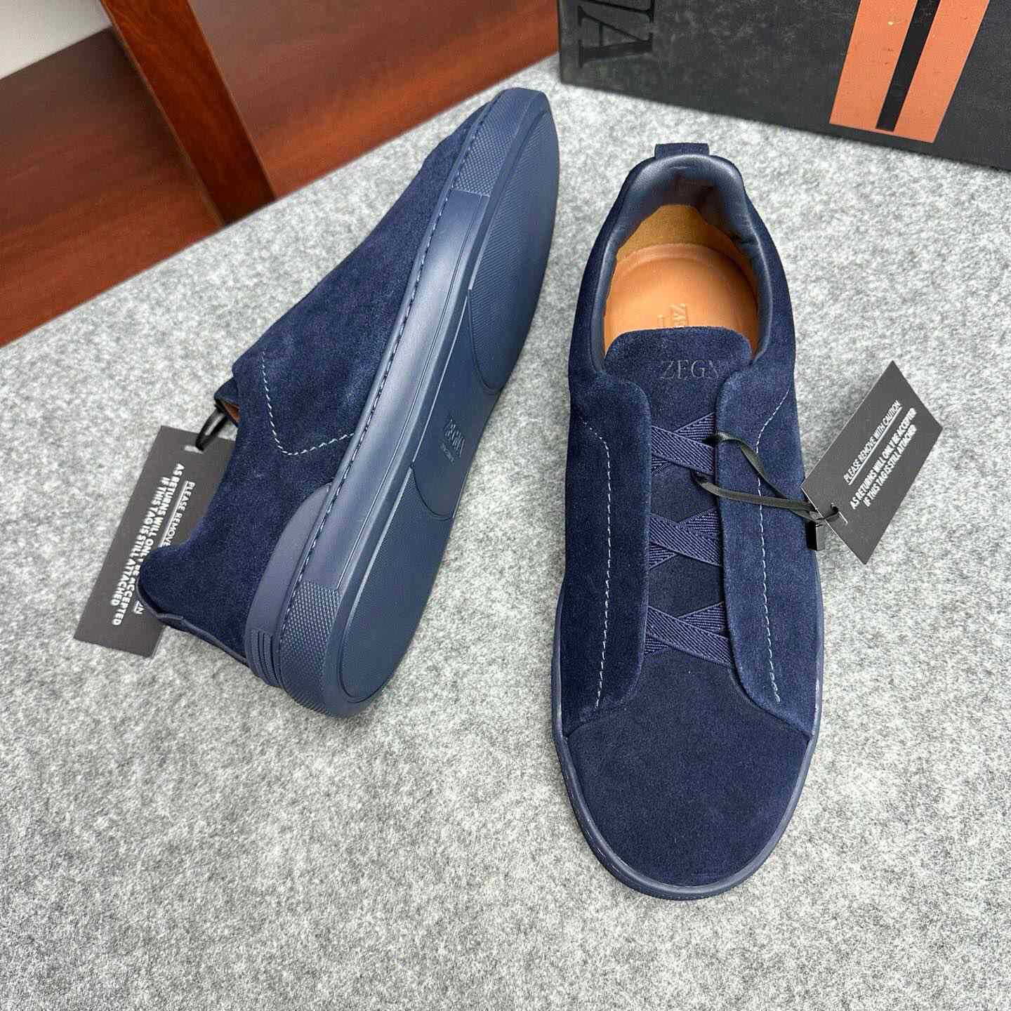 Zegna Suede Triple Stitch™ Sneakers - PerfectKickZ