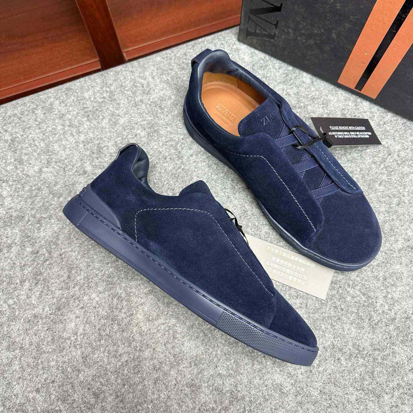 Zegna Suede Triple Stitch™ Sneakers - PerfectKickZ