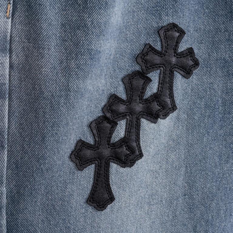 Chrome Heart Cross Patch Jeans - PerfectKickZ