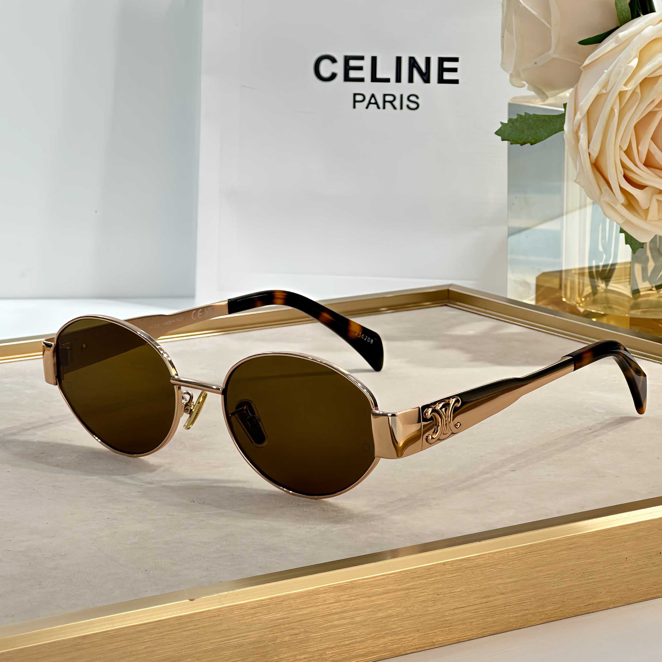 Celine Triomphe Metal 01 Sunglasses In Metal - PerfectKickZ