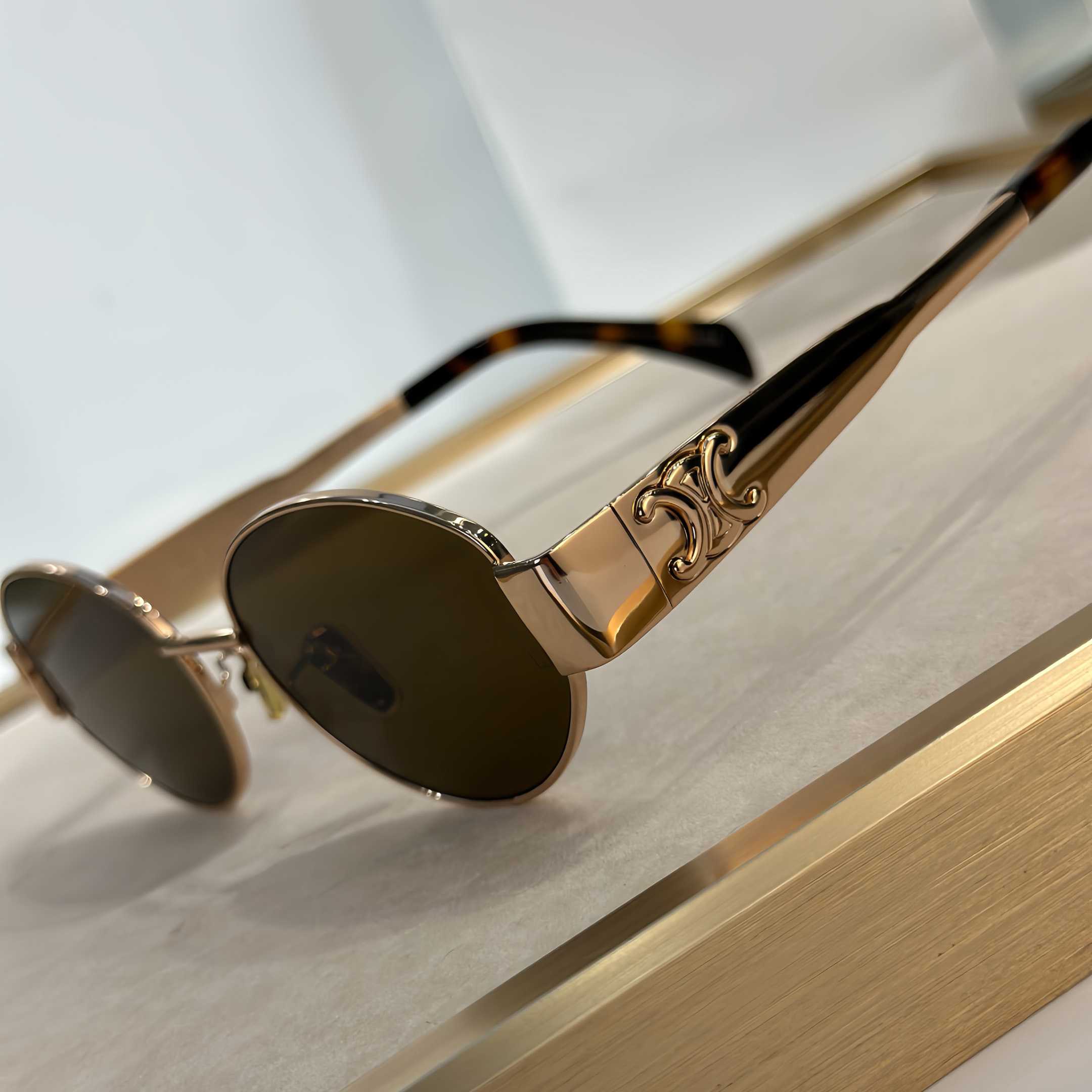 Celine Triomphe Metal 01 Sunglasses In Metal - PerfectKickZ