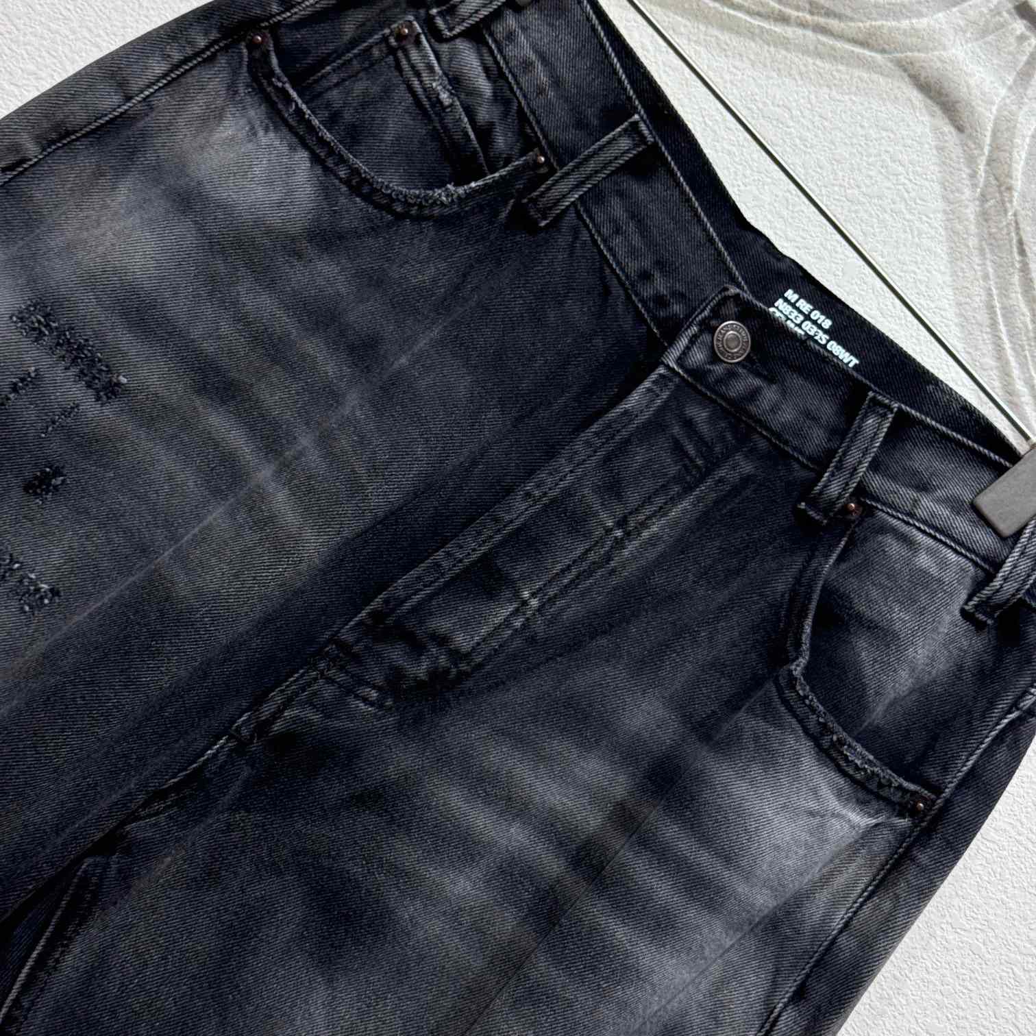 Celine Wesley Jeans In Black Destroyed Denim  - 