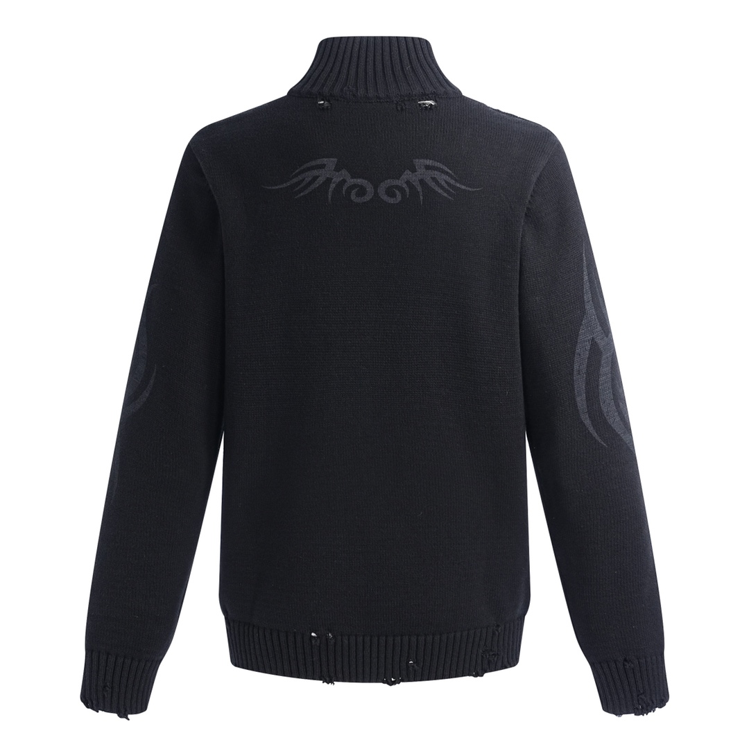 Balenciaga Y2K Zip-Up Cardigan In Black  - PerfectKickZ