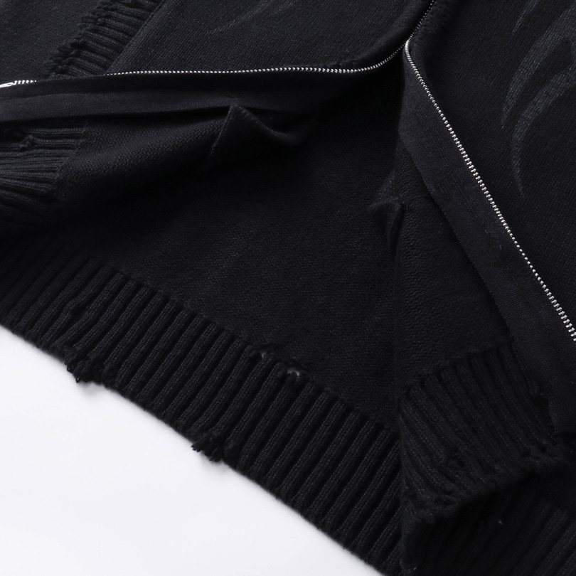 Balenciaga Y2K Zip-Up Cardigan In Black  - PerfectKickZ