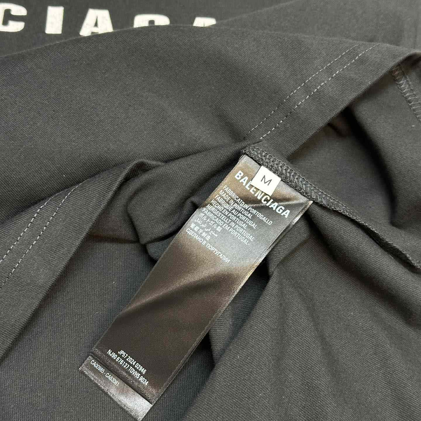 Balenciaga Loop Sports Icon T-Shirt Medium Fit In Washed Black - PerfectKickZ