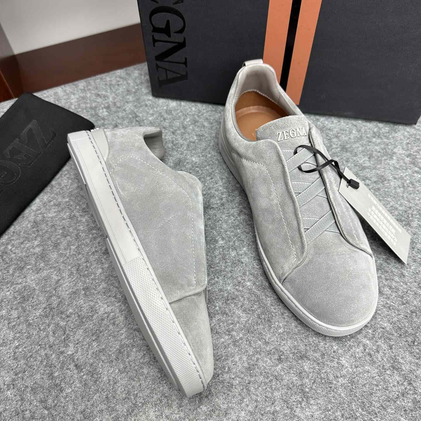 Zegna Suede Triple Stitch™ Sneakers - PerfectKickZ