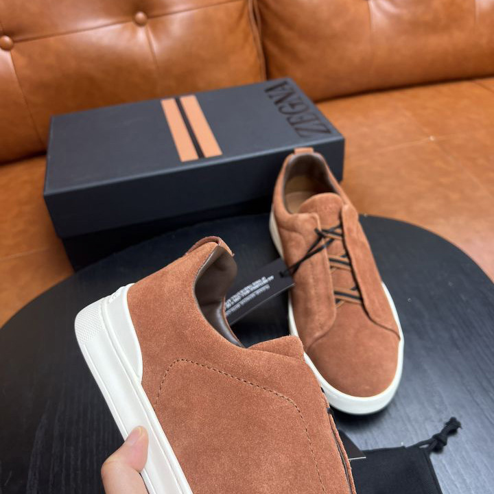 Zegna Suede Triple Stitch™ Sneakers - PerfectKickZ