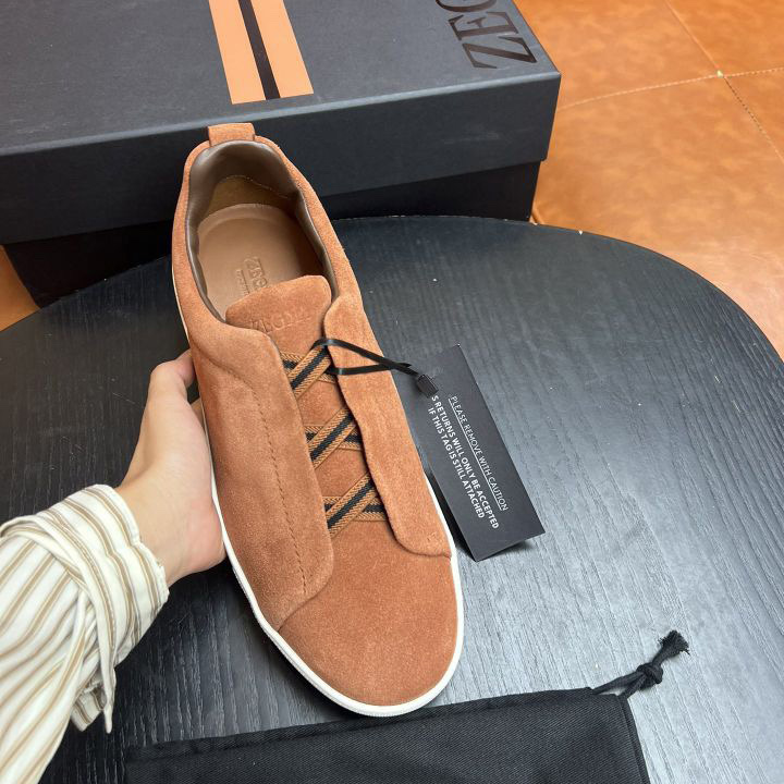 Zegna Suede Triple Stitch™ Sneakers - PerfectKickZ