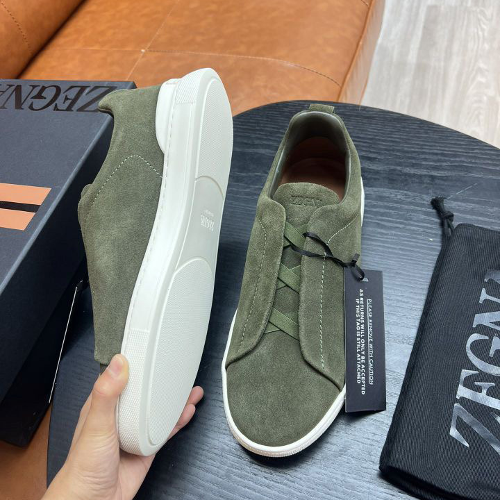Zegna Suede Triple Stitch™ Sneakers - PerfectKickZ