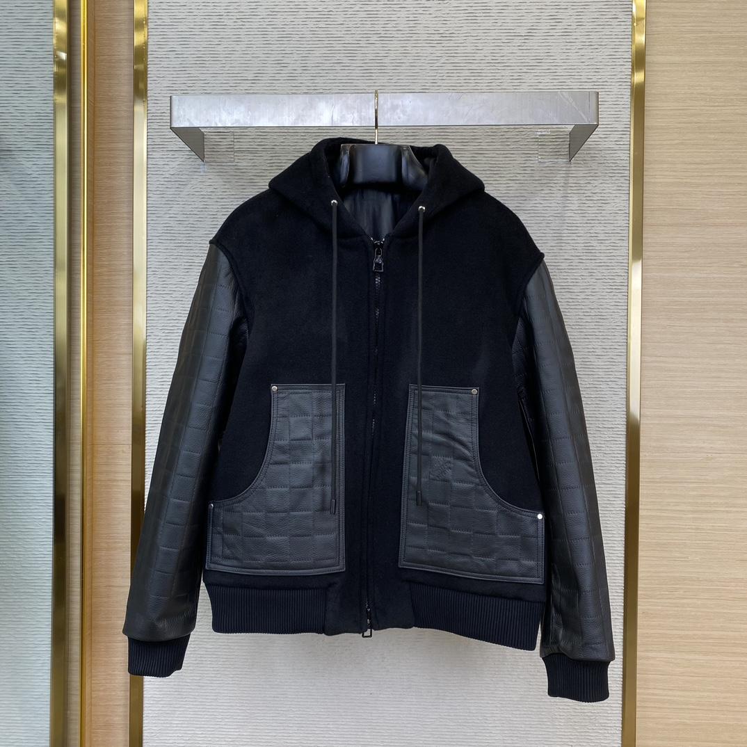 Louis Vuitton Mix Leather Hooded Blouson   1AFIRA - PerfectKickZ