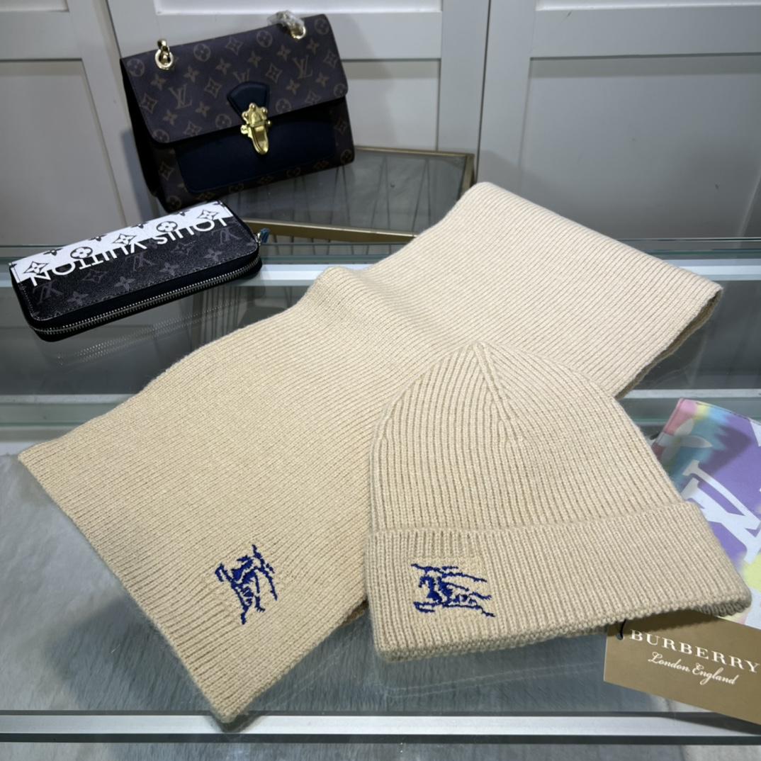 Burberry KD-embroidered Ribbed-knit Scarf & Beanie - PerfectKickZ