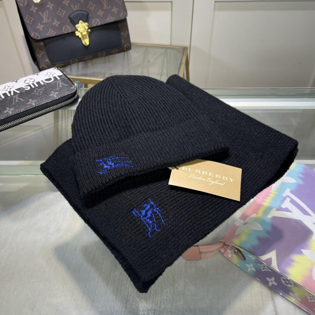 Burberry KD-embroidered Ribbed-knit Scarf & Beanie - PerfectKickZ