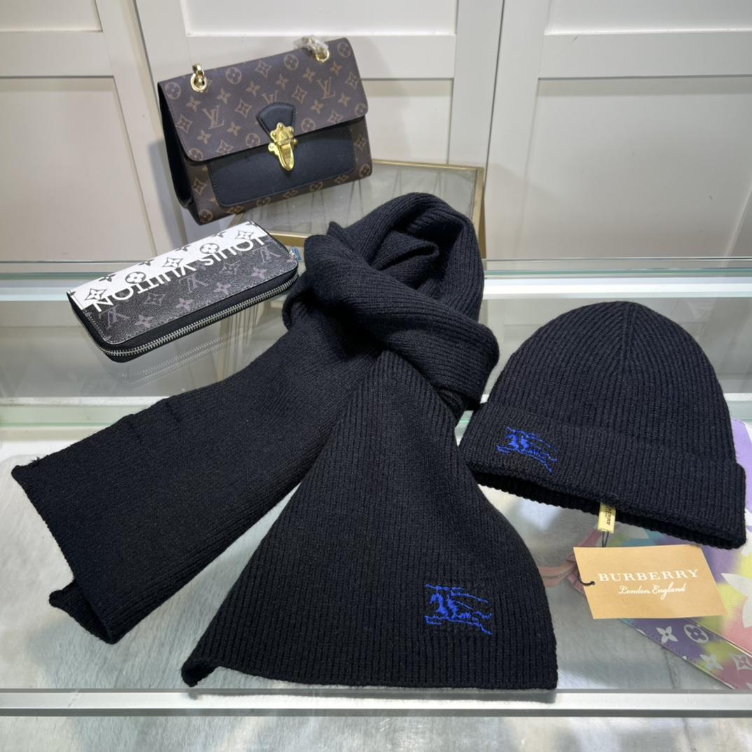 Burberry KD-embroidered Ribbed-knit Scarf & Beanie - PerfectKickZ