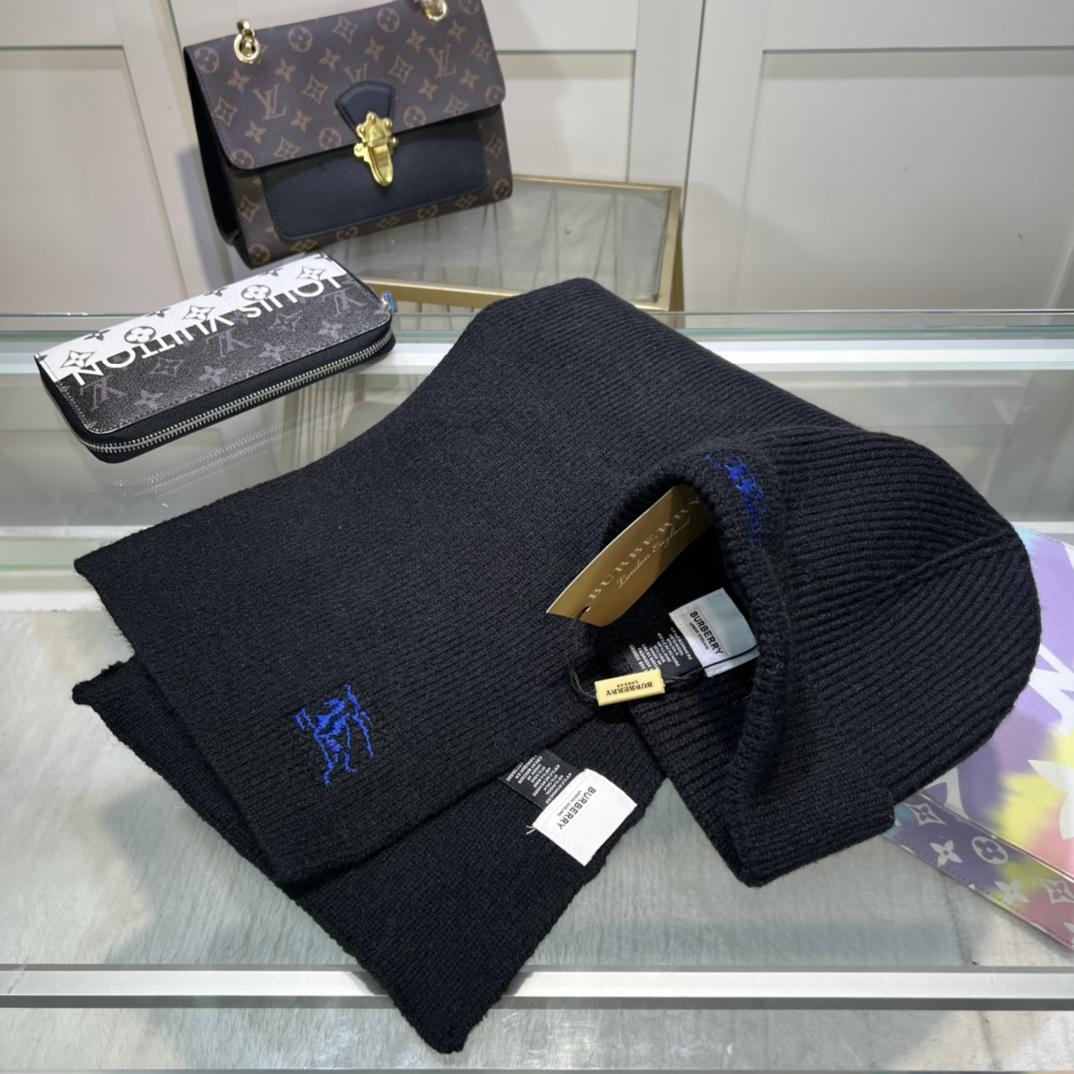 Burberry KD-embroidered Ribbed-knit Scarf & Beanie - PerfectKickZ