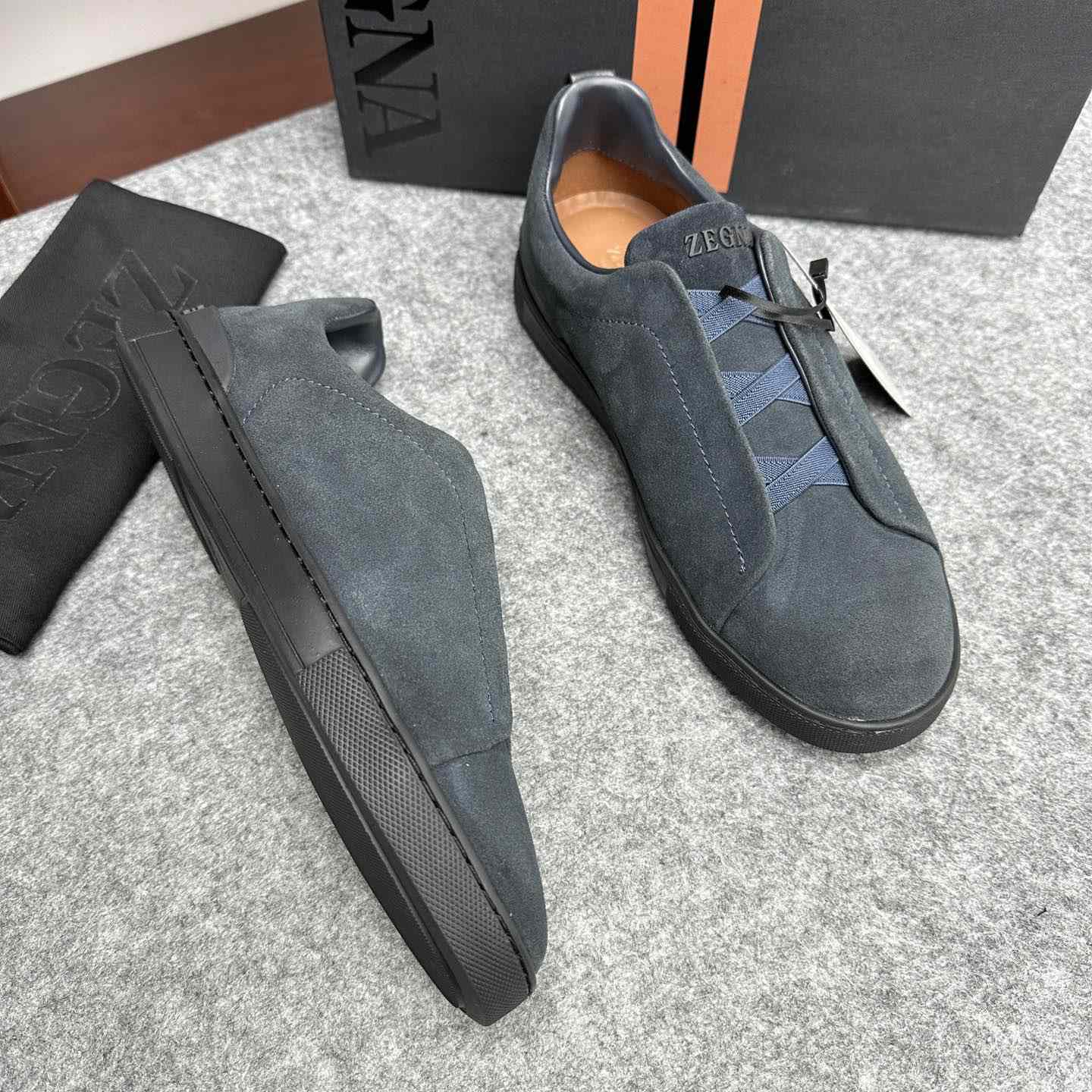 Zegna Suede Triple Stitch™ Sneakers - PerfectKickZ