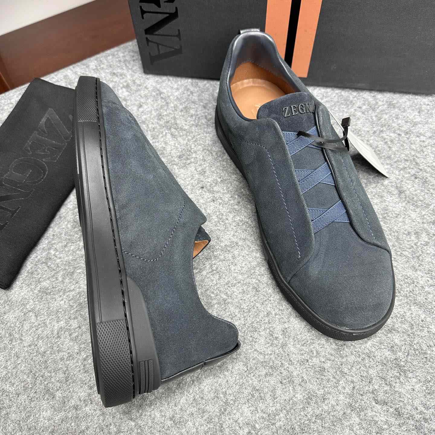 Zegna Suede Triple Stitch™ Sneakers - PerfectKickZ