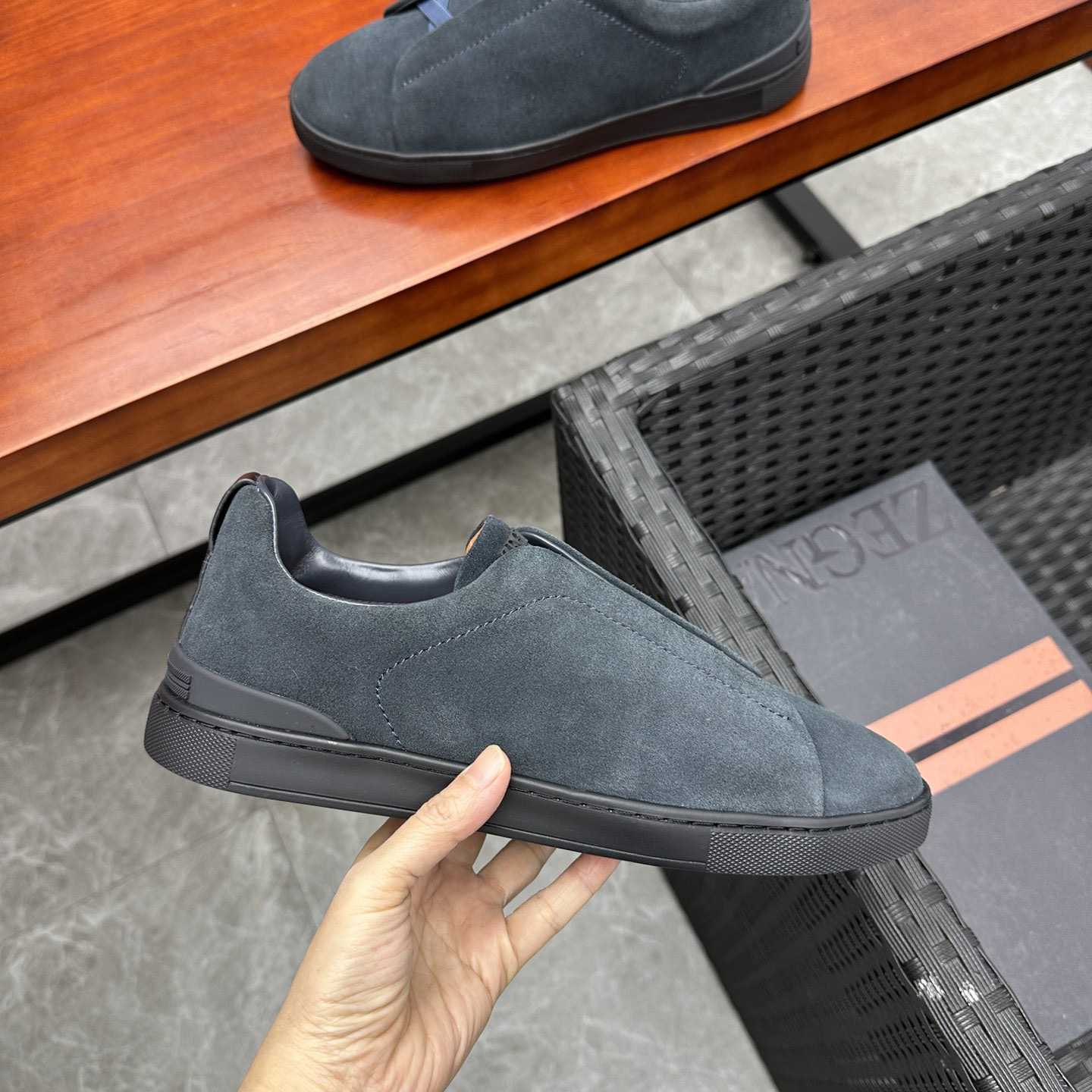Zegna Suede Triple Stitch™ Sneakers - PerfectKickZ