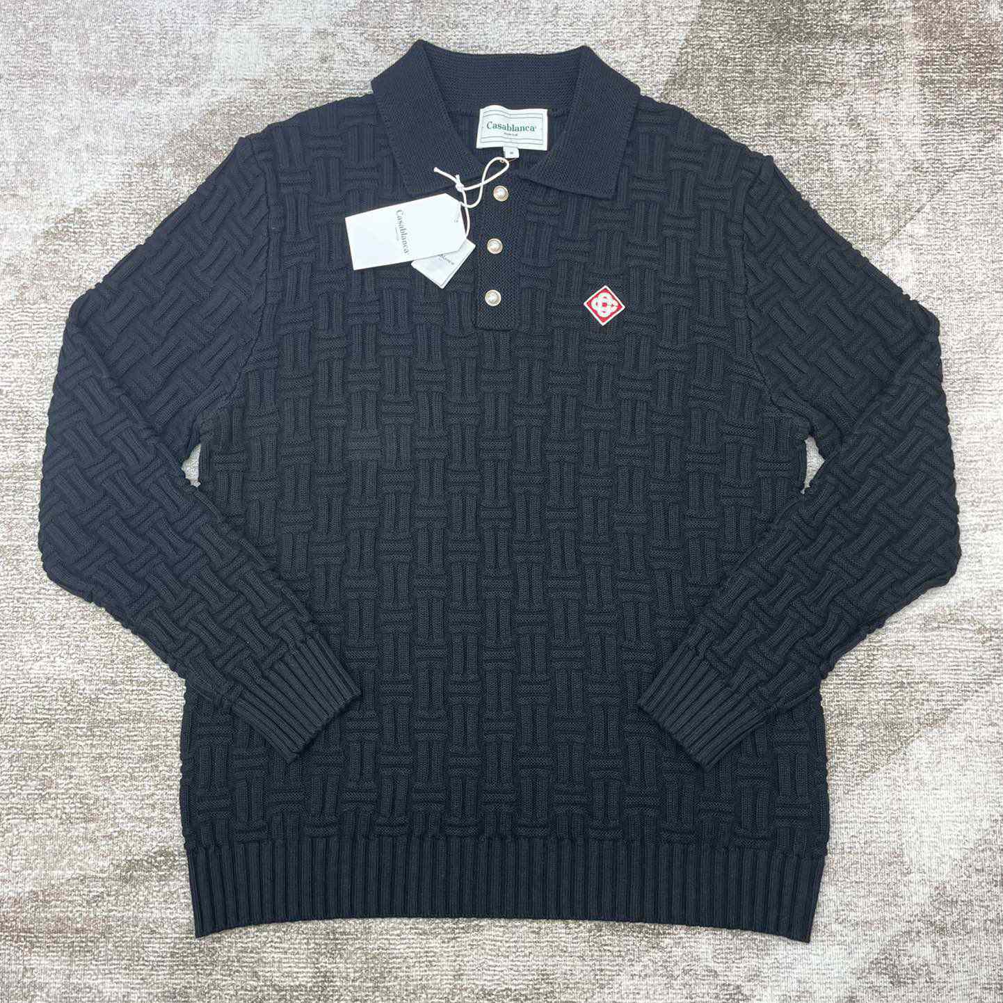 Casablanca Column Stitch Wool Knit Polo  D0065 - PerfectKickZ