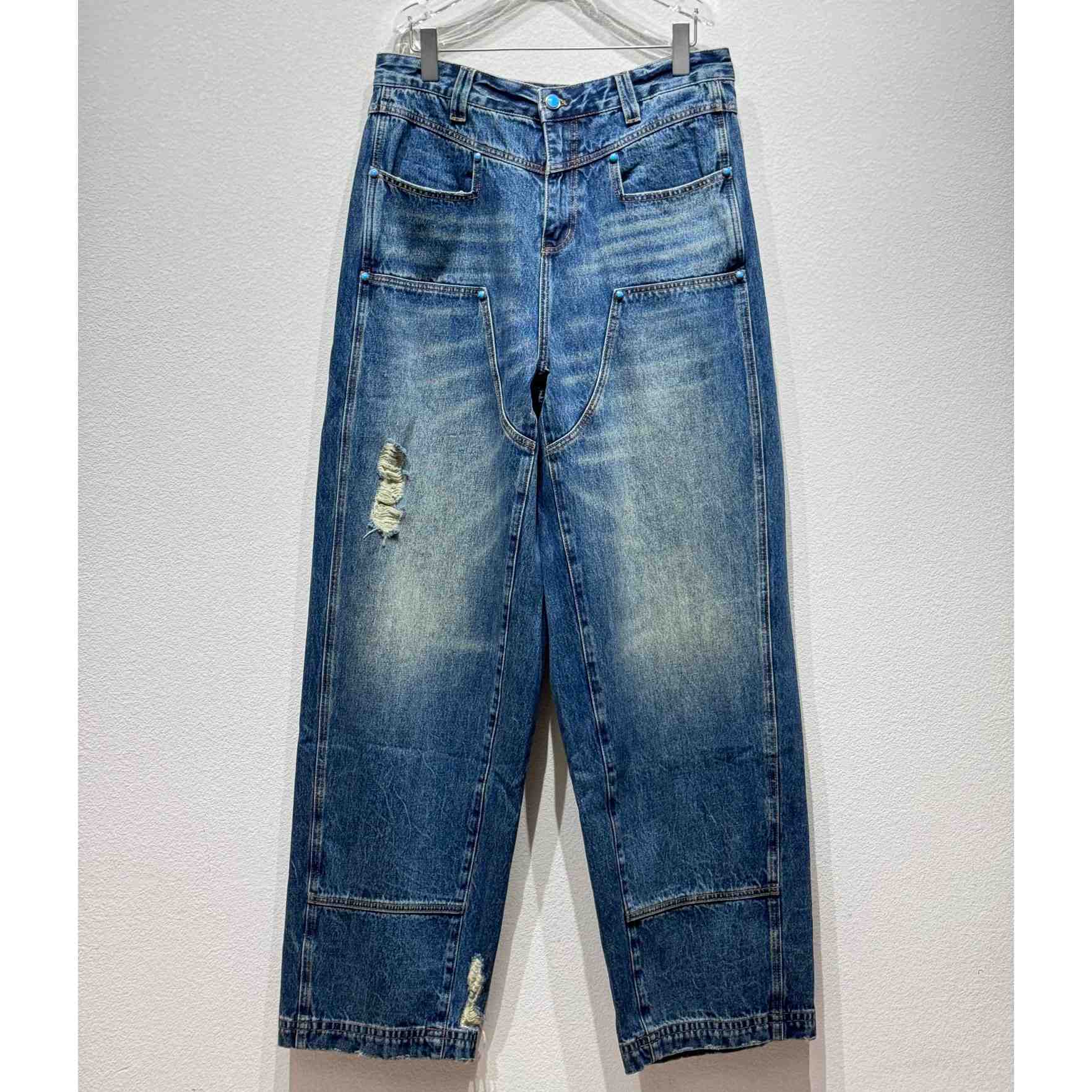 Louis Vuitton Washed Denim Workwear Pants   - PerfectKickZ