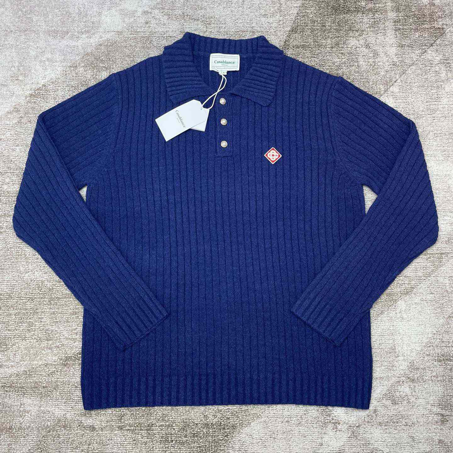 Casablanca  Ribbed Bouclé Cotton-Blend Polo Shirt   D0066 - PerfectKickZ