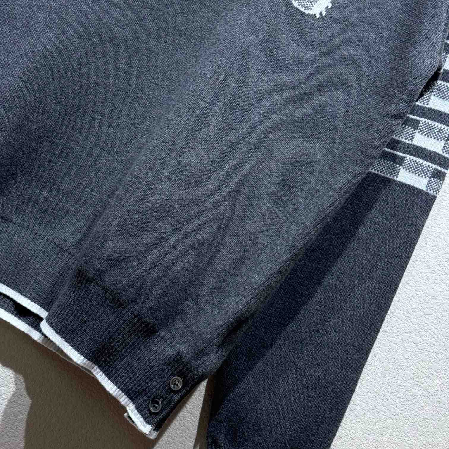 Thom Browne Cotton Crepe Buffalo Check Jacquard Hector Icon Crewneck 4-bar Pullover - PerfectKickZ