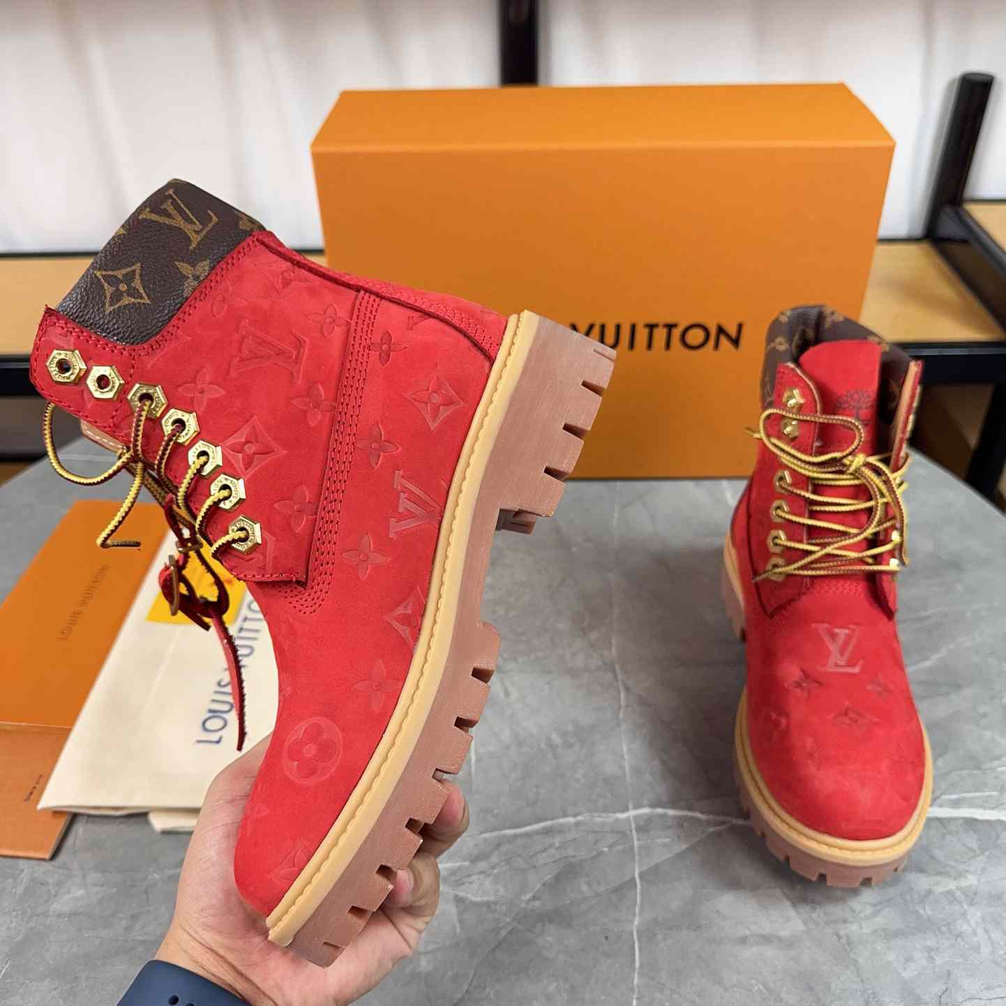 Louis Vuitton x Timberland Monogram Ankle Boot - PerfectKickZ