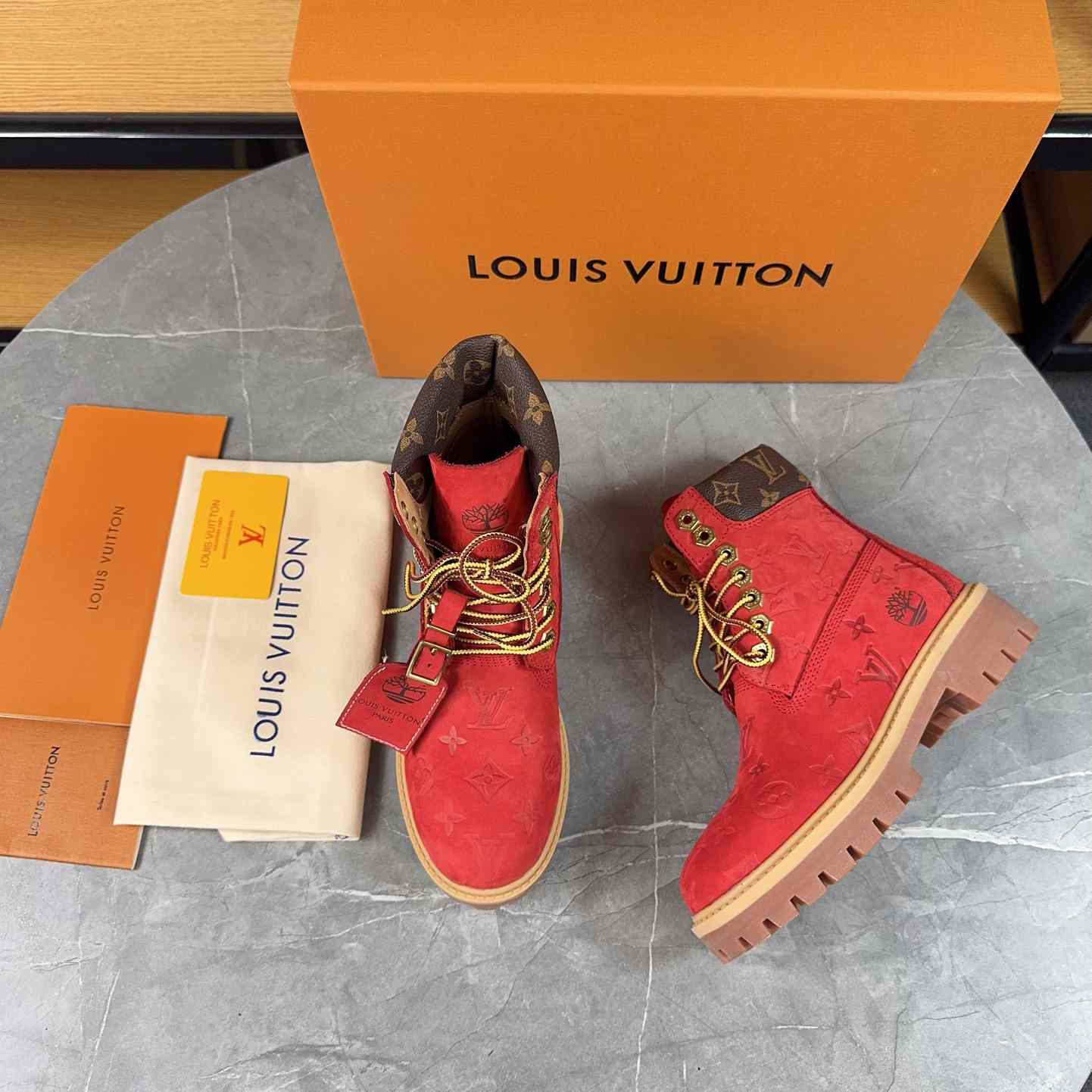 Louis Vuitton x Timberland Monogram Ankle Boot - PerfectKickZ