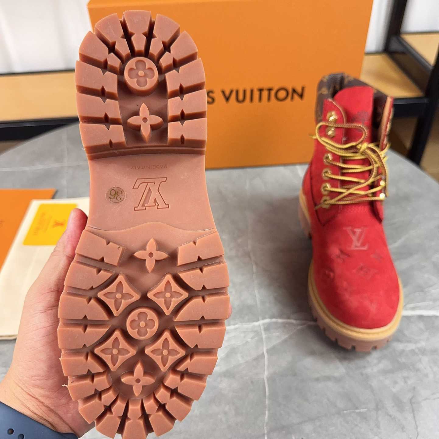 Louis Vuitton x Timberland Monogram Ankle Boot - PerfectKickZ
