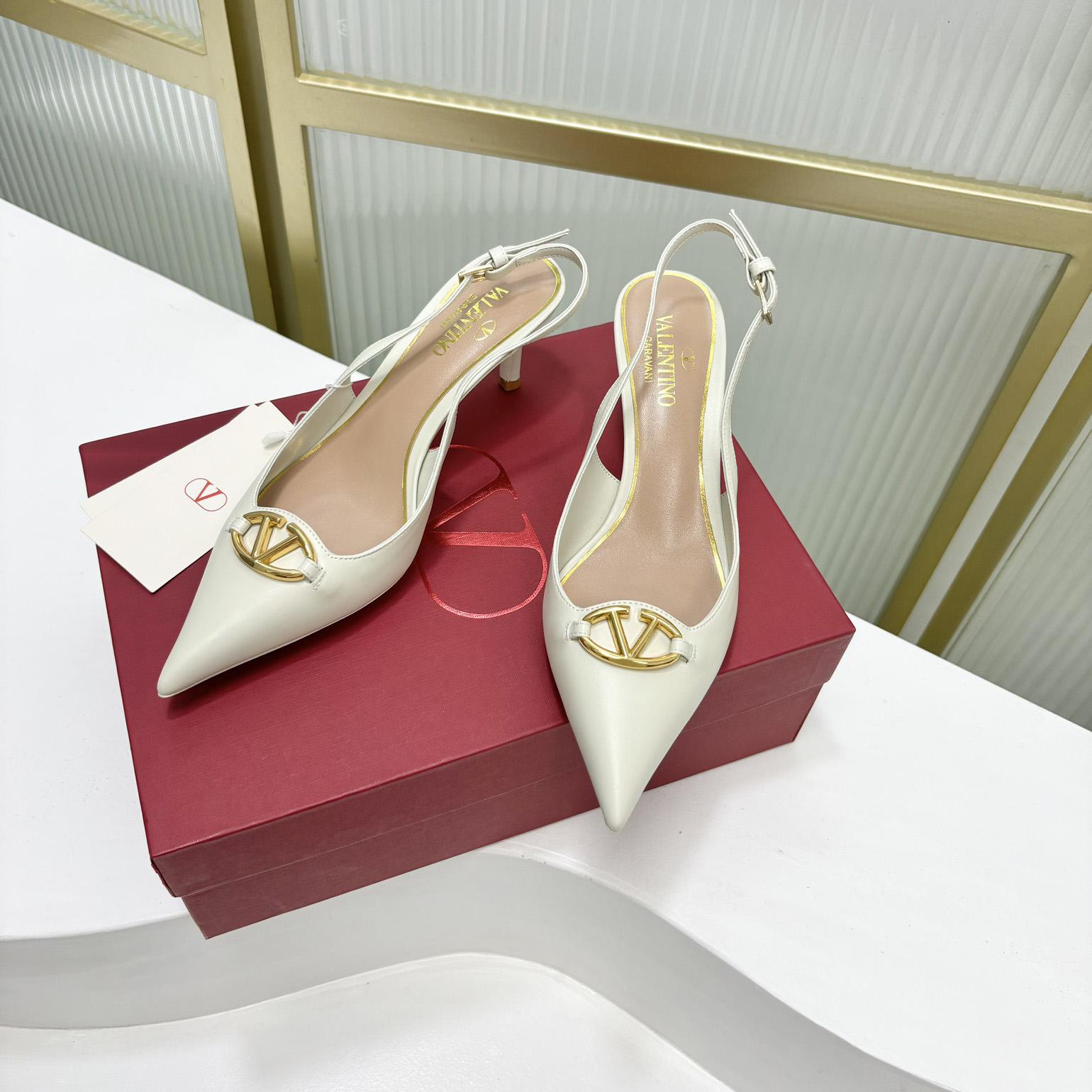 Valenti The Bold Edition VLogo Calfskin Slingback Pump   60mm - PerfectKickZ