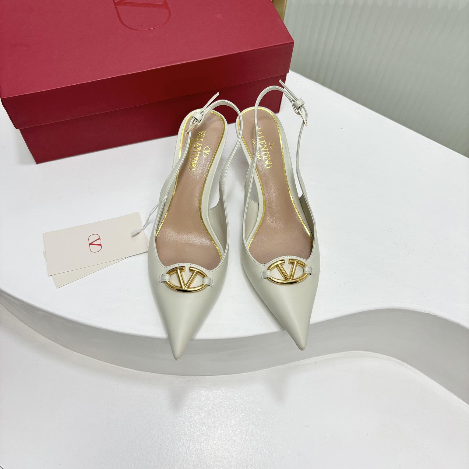 Valenti The Bold Edition VLogo Calfskin Slingback Pump   60mm - PerfectKickZ