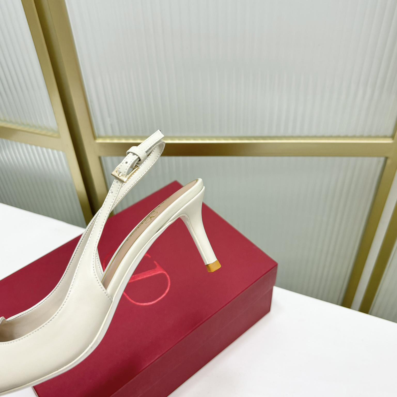 Valenti The Bold Edition VLogo Calfskin Slingback Pump   60mm - PerfectKickZ