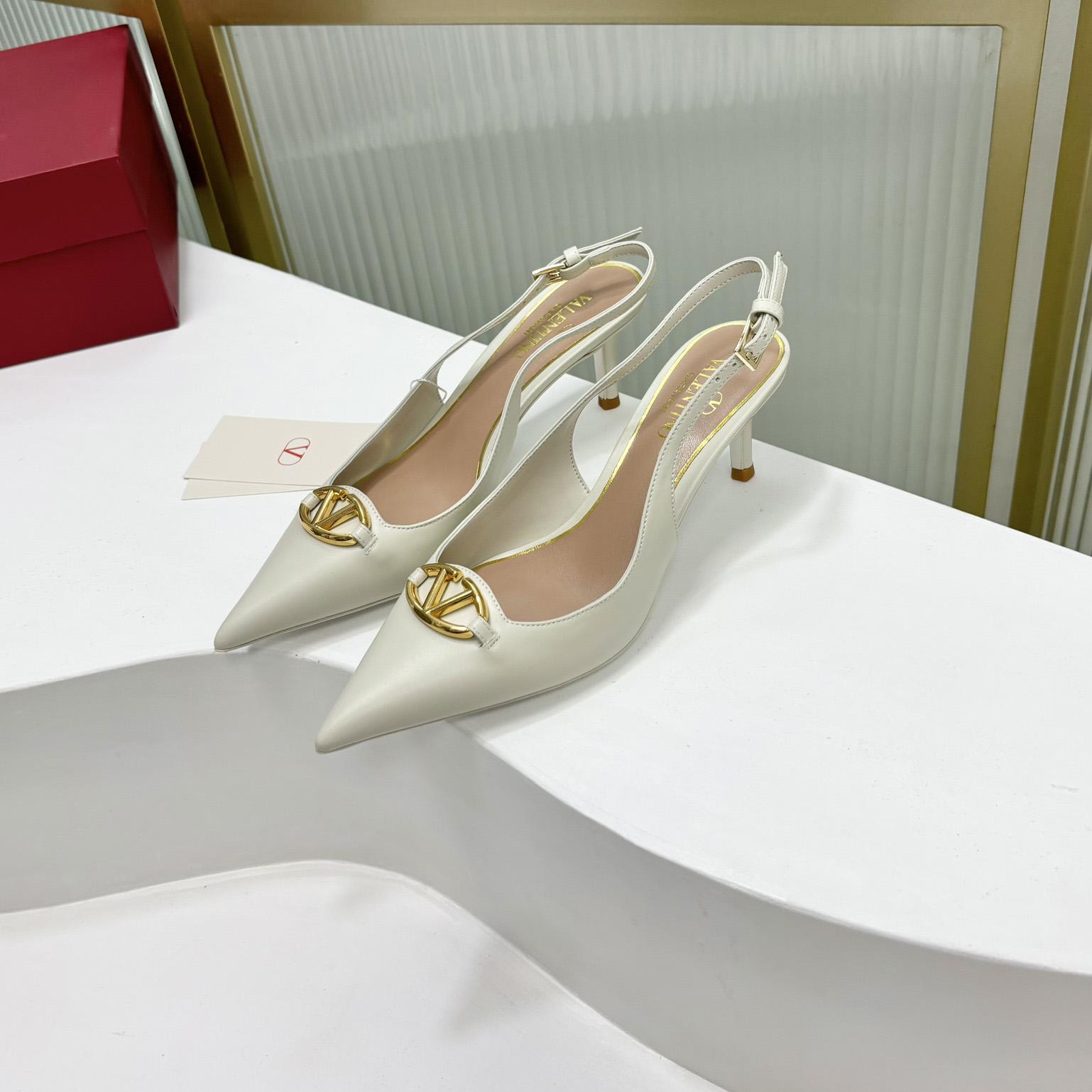 Valenti The Bold Edition VLogo Calfskin Slingback Pump   60mm - PerfectKickZ