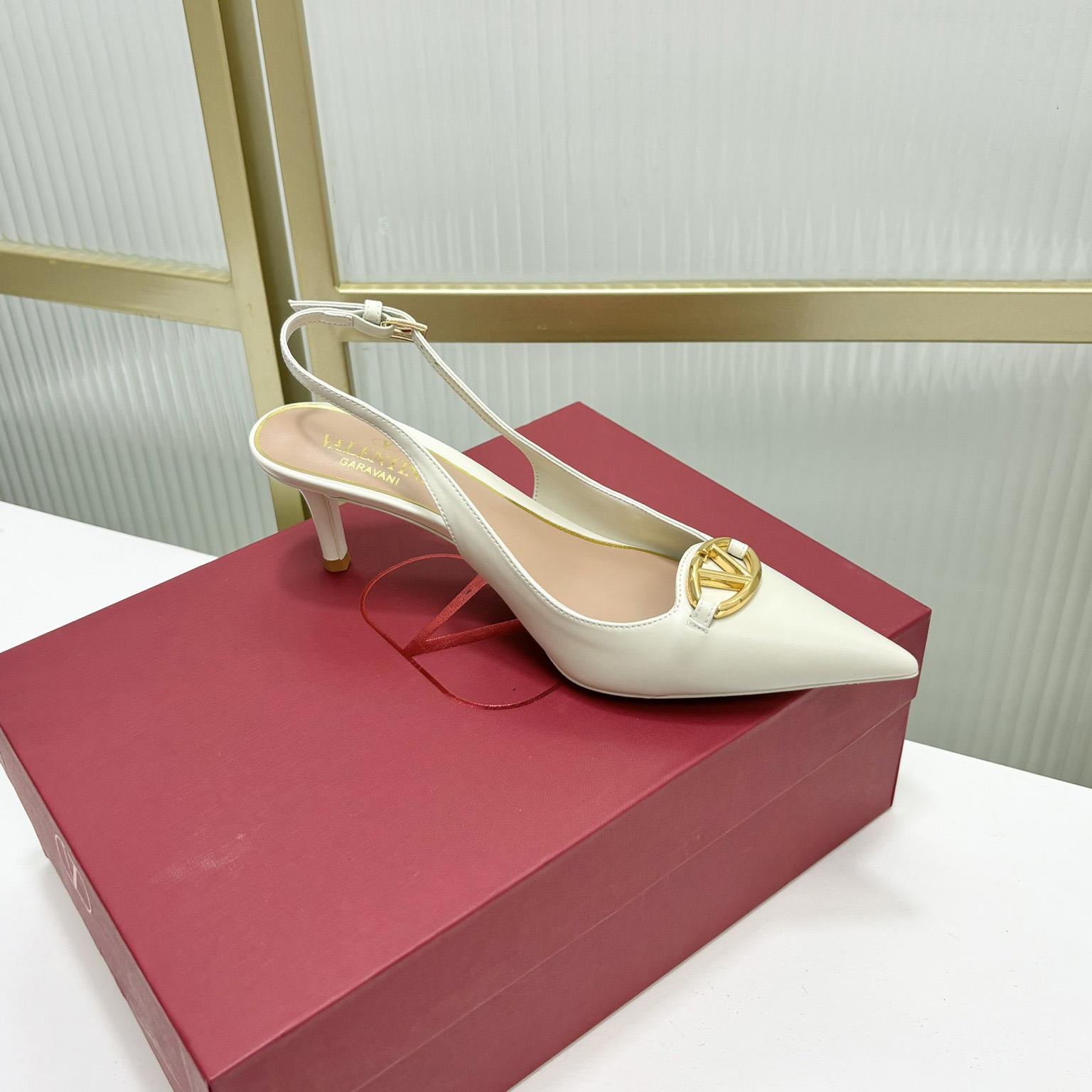 Valenti The Bold Edition VLogo Calfskin Slingback Pump   60mm - PerfectKickZ