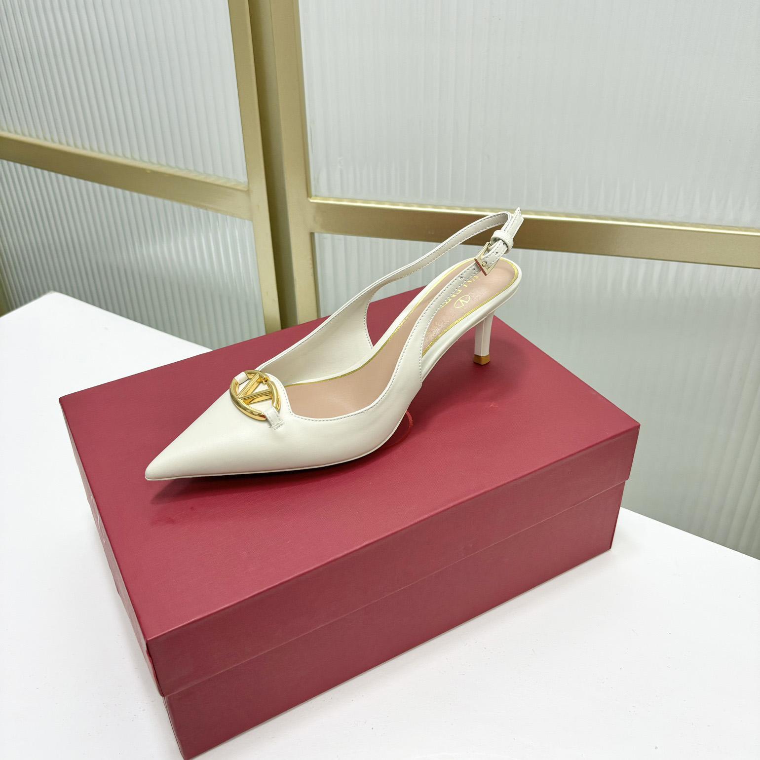 Valenti The Bold Edition VLogo Calfskin Slingback Pump   60mm - PerfectKickZ