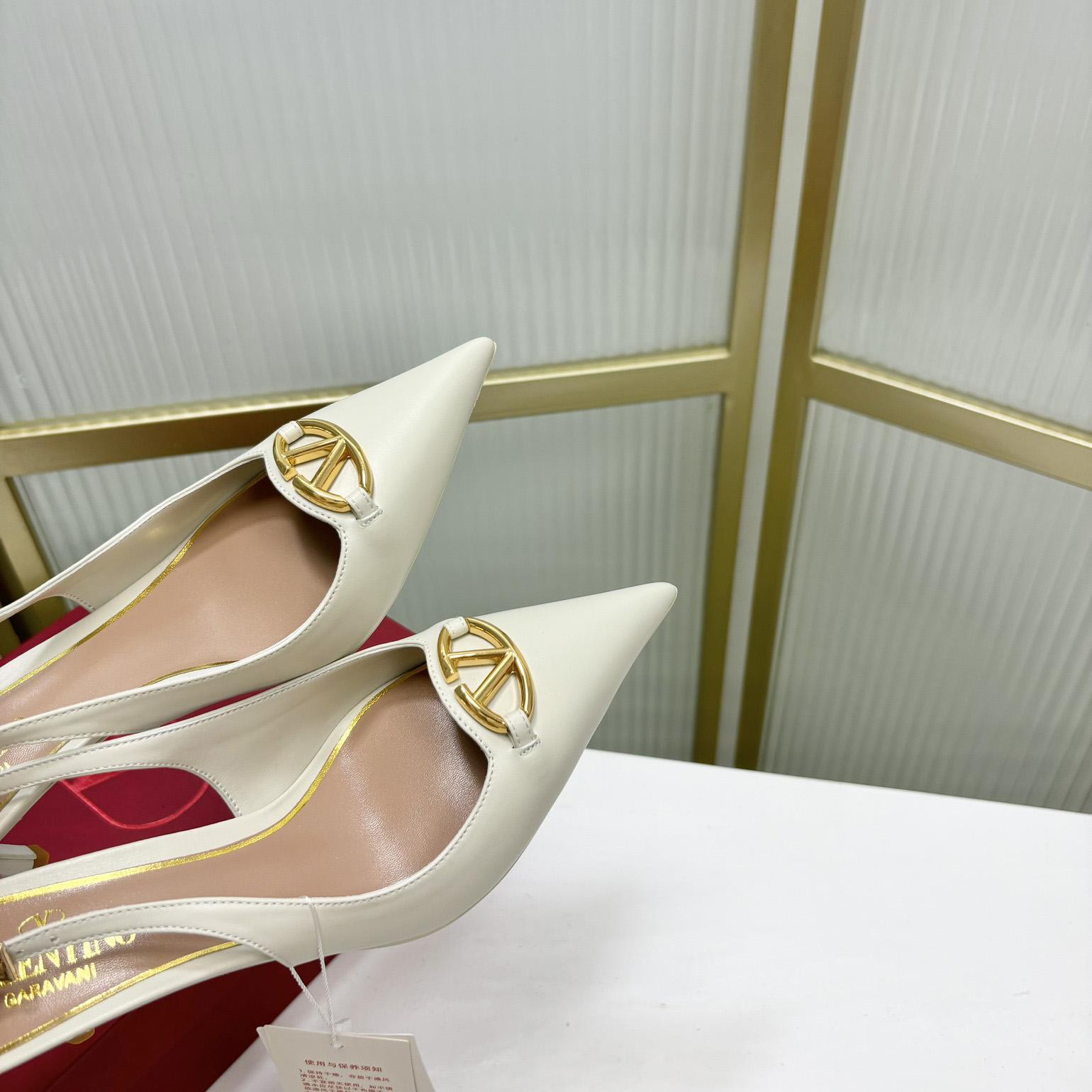 Valenti The Bold Edition VLogo Calfskin Slingback Pump   60mm - PerfectKickZ