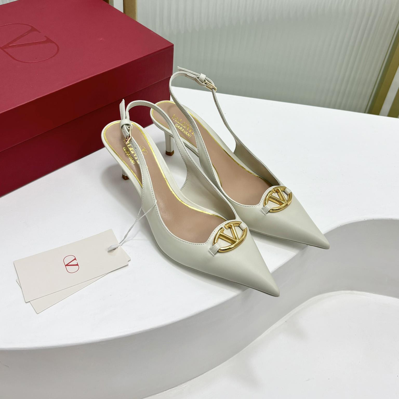 Valenti The Bold Edition VLogo Calfskin Slingback Pump   60mm - PerfectKickZ