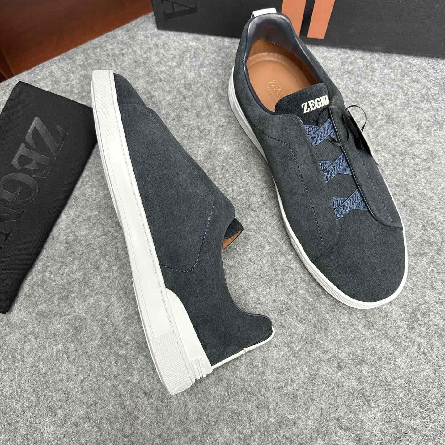 Zegna Suede Triple Stitch™ Sneakers - PerfectKickZ