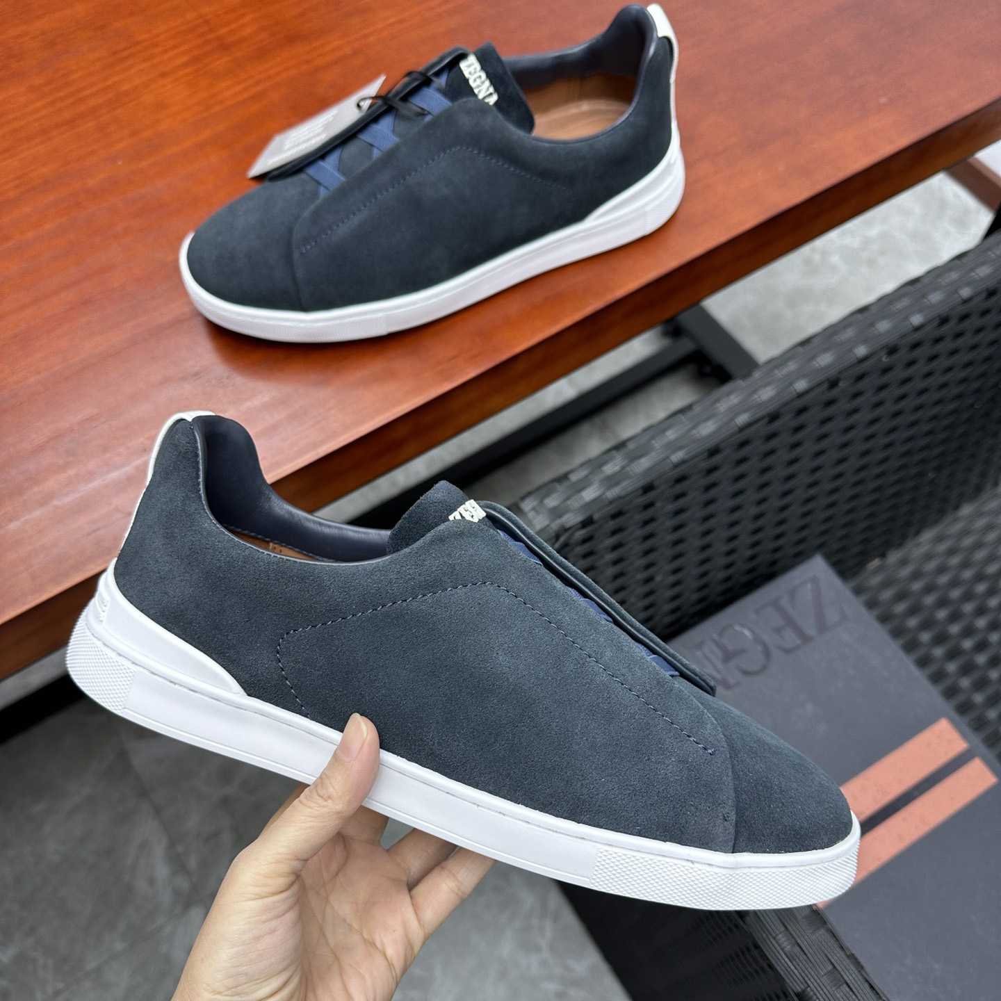 Zegna Suede Triple Stitch™ Sneakers - PerfectKickZ