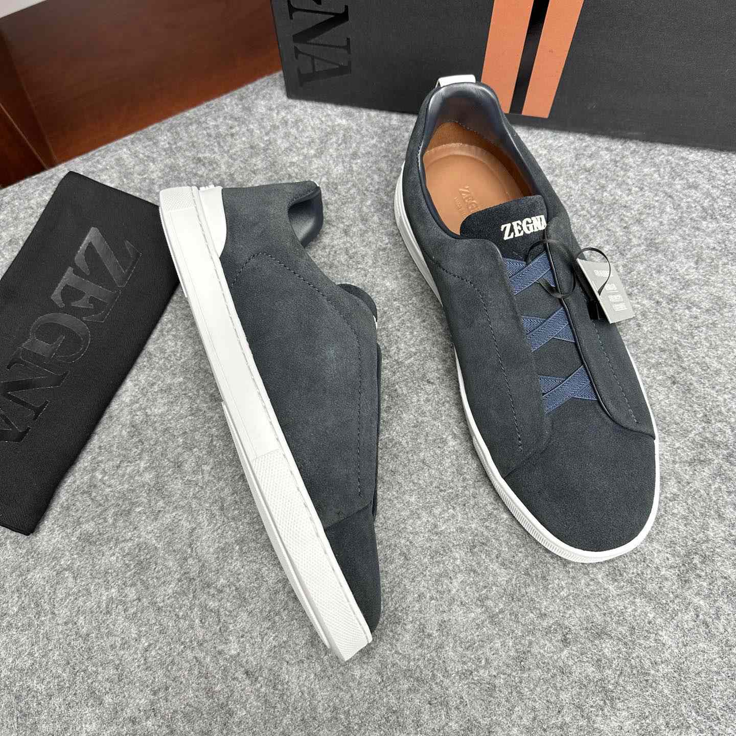 Zegna Suede Triple Stitch™ Sneakers - PerfectKickZ