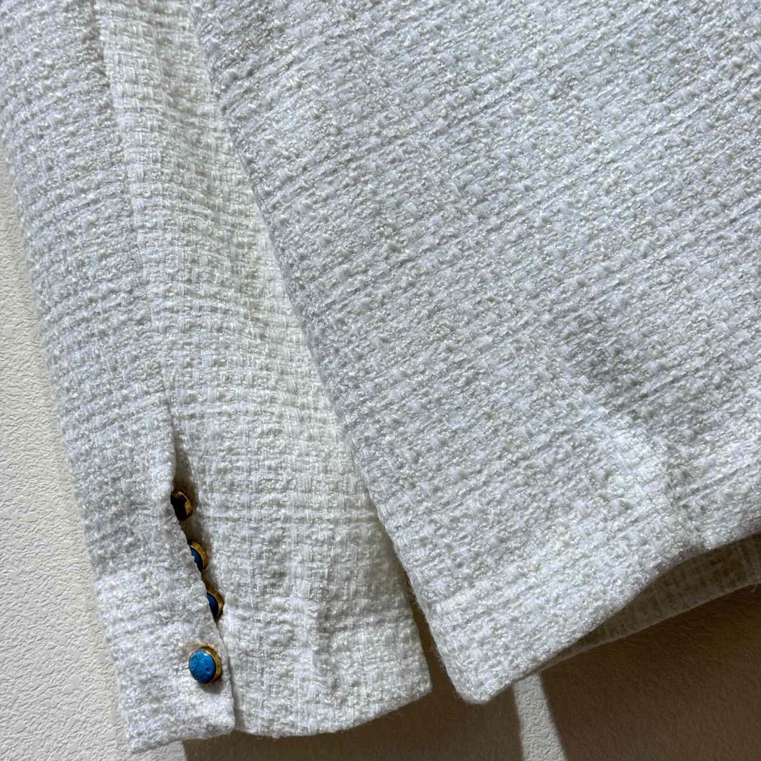 Louis Vuitton Damier Collarless Tweed Jacket    - 