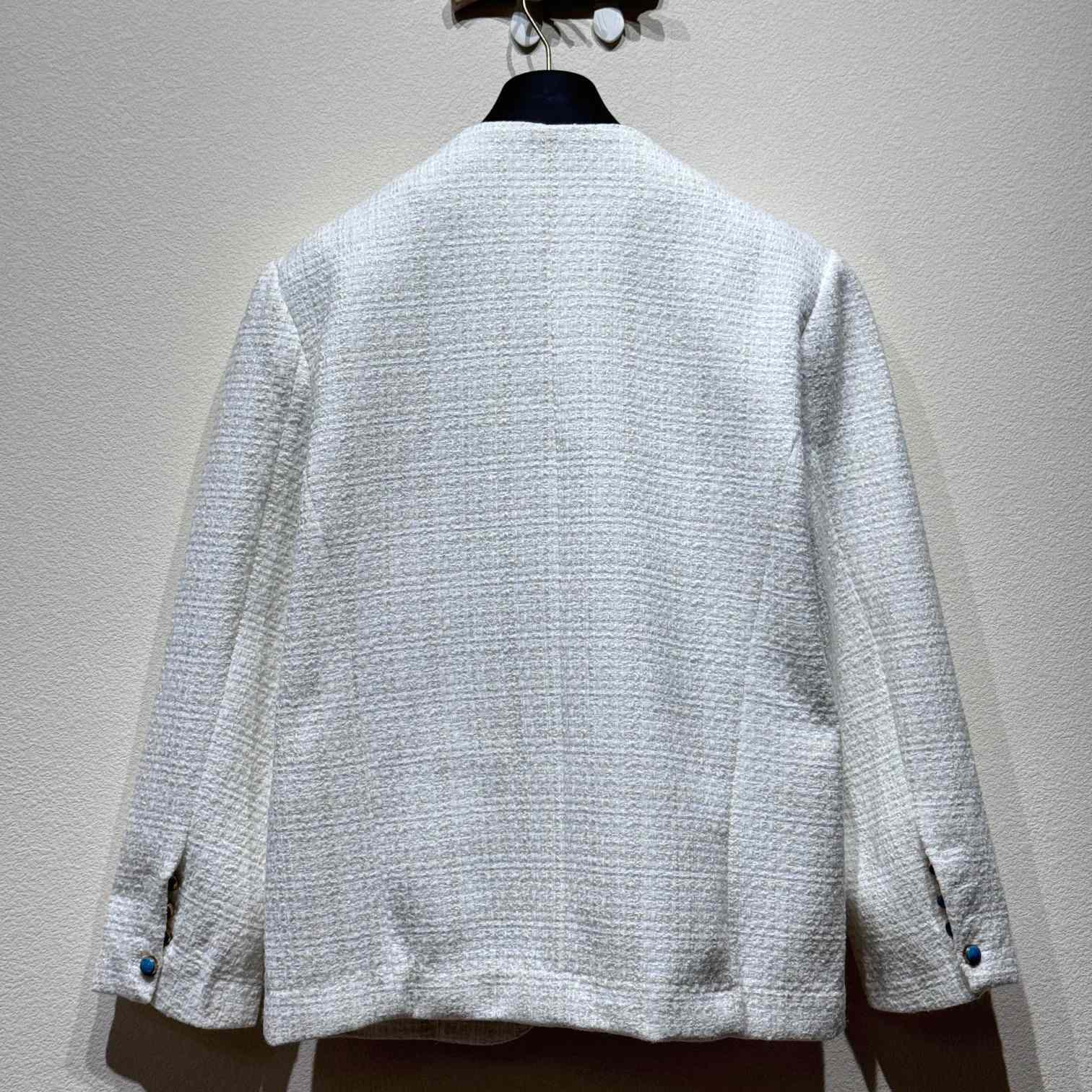 Louis Vuitton Damier Collarless Tweed Jacket    - 