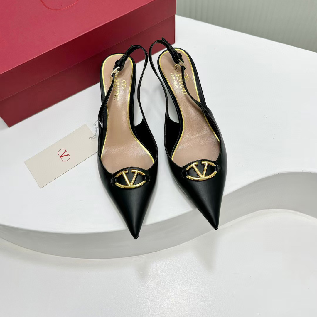Valenti The Bold Edition VLogo Calfskin Slingback Pump   60mm - PerfectKickZ