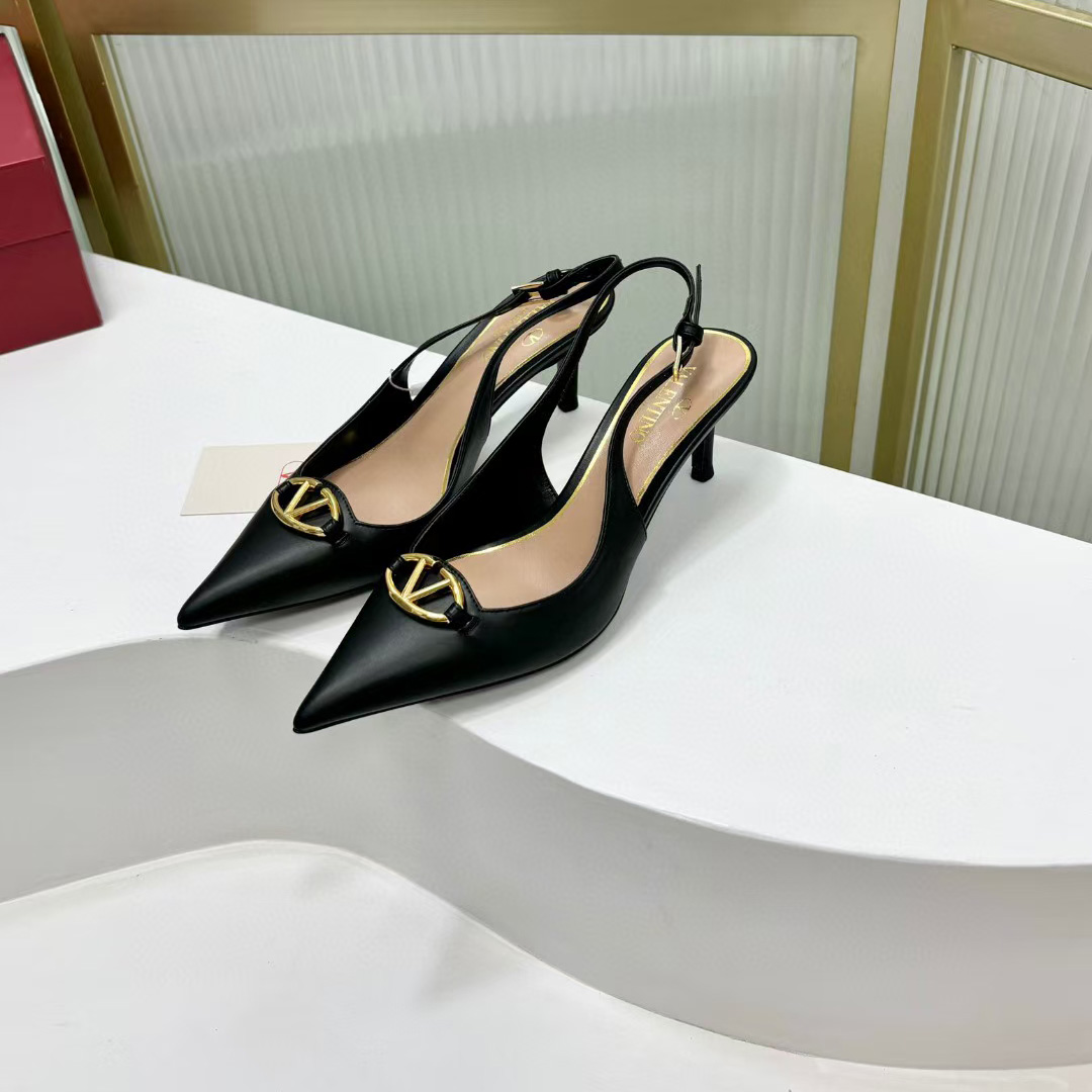 Valenti The Bold Edition VLogo Calfskin Slingback Pump   60mm - PerfectKickZ