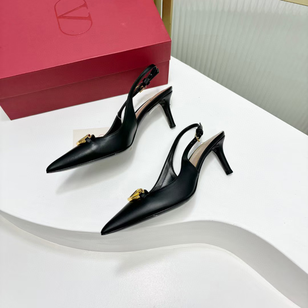 Valenti The Bold Edition VLogo Calfskin Slingback Pump   60mm - PerfectKickZ