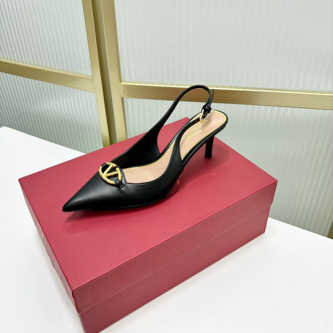 Valenti The Bold Edition VLogo Calfskin Slingback Pump   60mm - PerfectKickZ