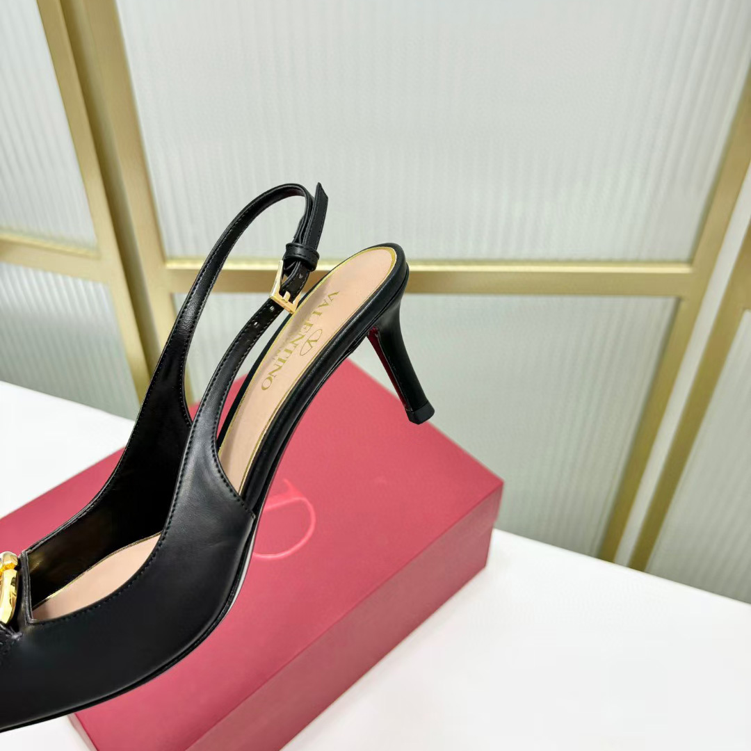 Valenti The Bold Edition VLogo Calfskin Slingback Pump   60mm - PerfectKickZ