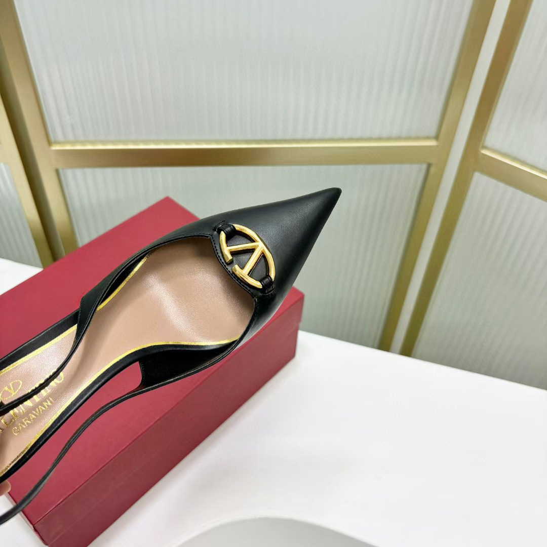 Valenti The Bold Edition VLogo Calfskin Slingback Pump   60mm - PerfectKickZ