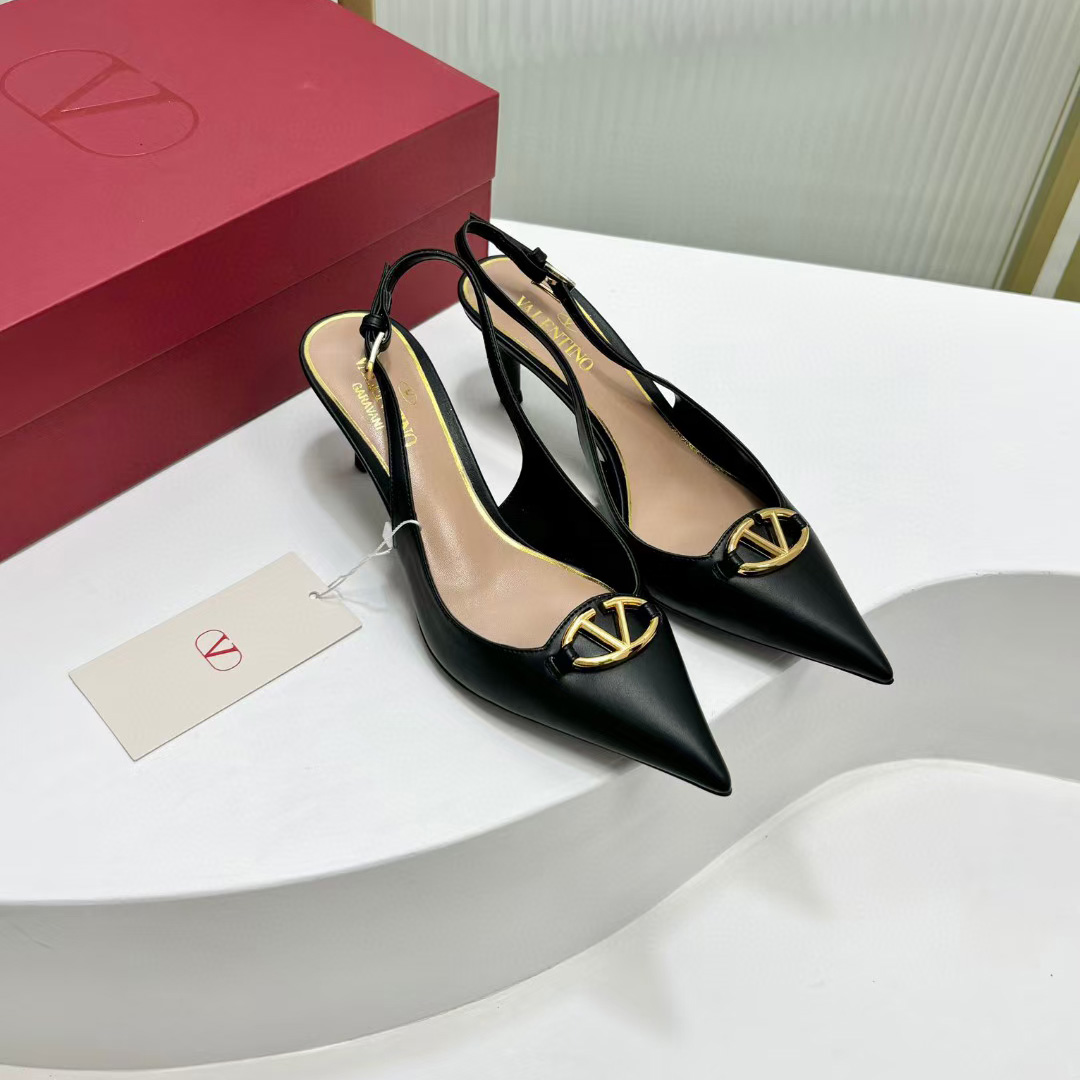 Valenti The Bold Edition VLogo Calfskin Slingback Pump   60mm - PerfectKickZ