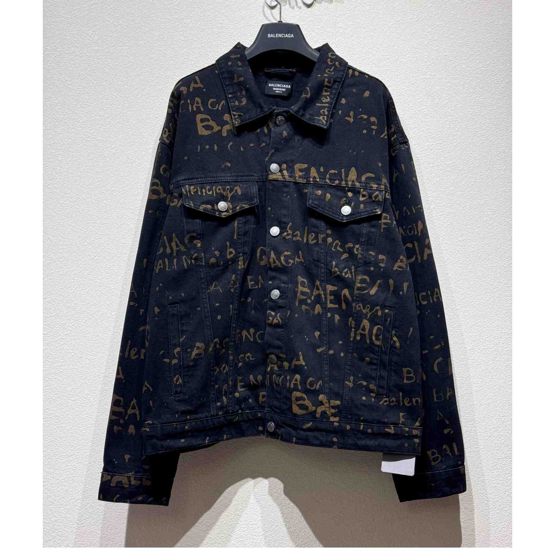 Balenciaga Bleachy Allover Denim Jacket - PerfectKickZ