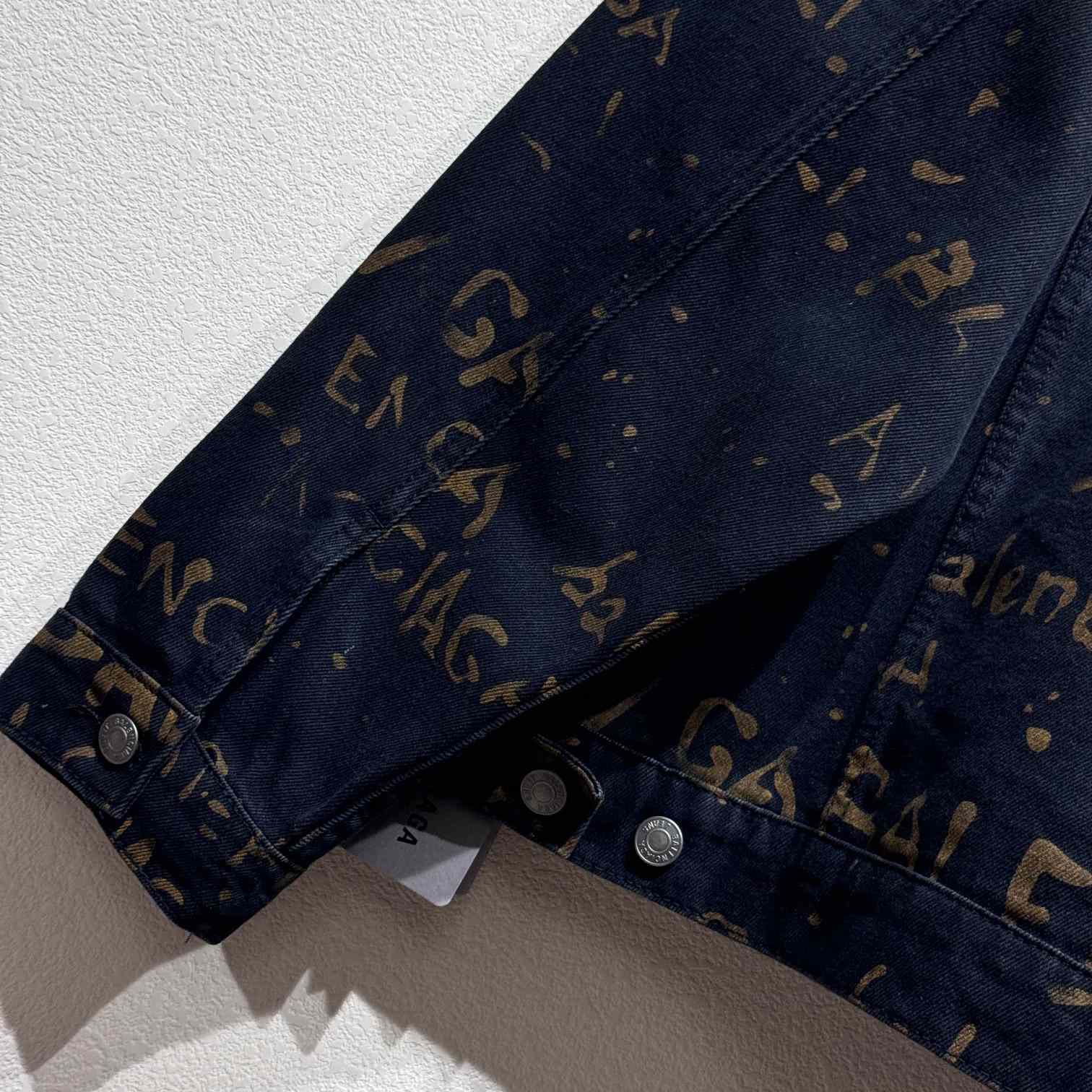 Balenciaga Bleachy Allover Denim Jacket - PerfectKickZ